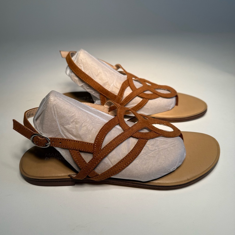 Market & Spruce Irene Tan Strappy Sandals Stitch Fix Thong Flat Size 7.5 - Picture 4 of 12